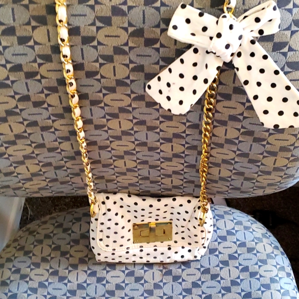 Small polka dot satchel handbag